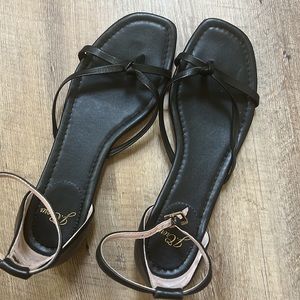 JCrew Black Leather Sandals 7